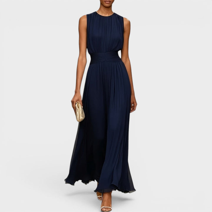 Evadne - Vestido midi drapeado premium
