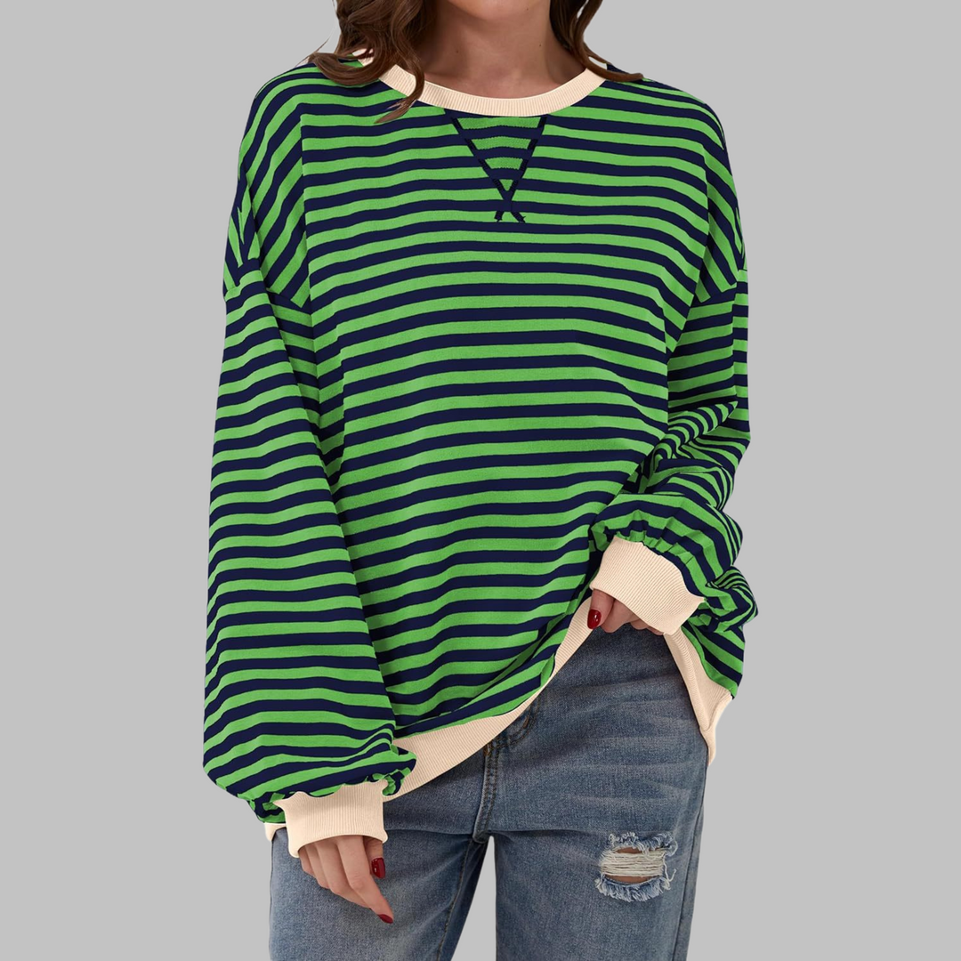 Adelia - Sudadera a rayas de manga larga de tacto suave