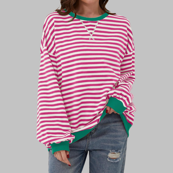Adelia - Sudadera a rayas de manga larga de tacto suave