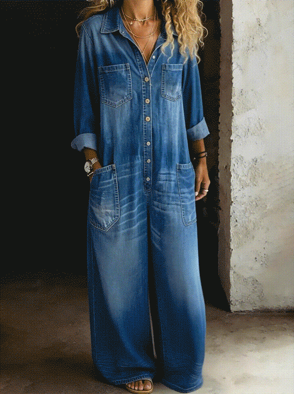 Thalassa - Jumpsuit casual de mezclilla