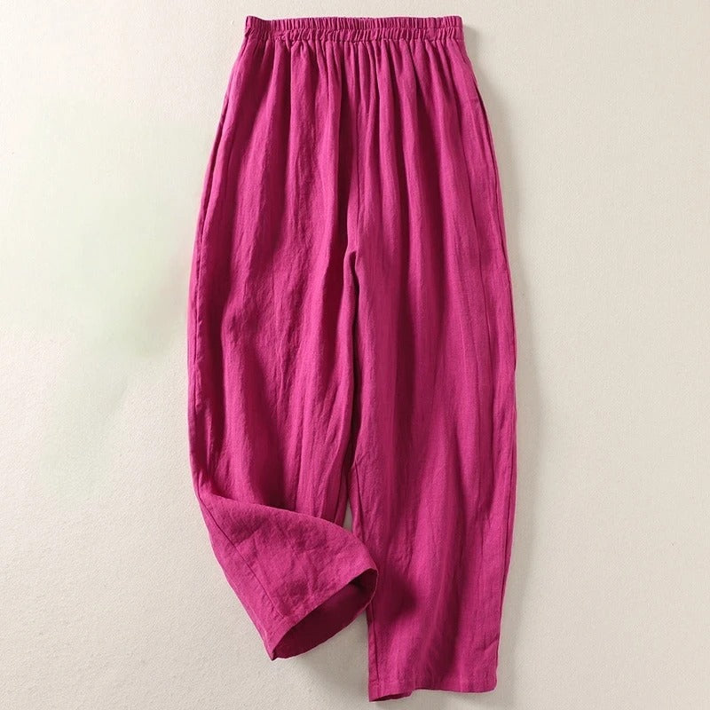 Giselora - Pantalón de lino fluido