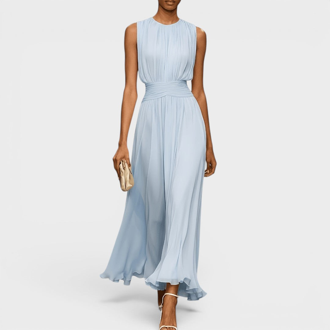 Evadne - Vestido midi drapeado premium
