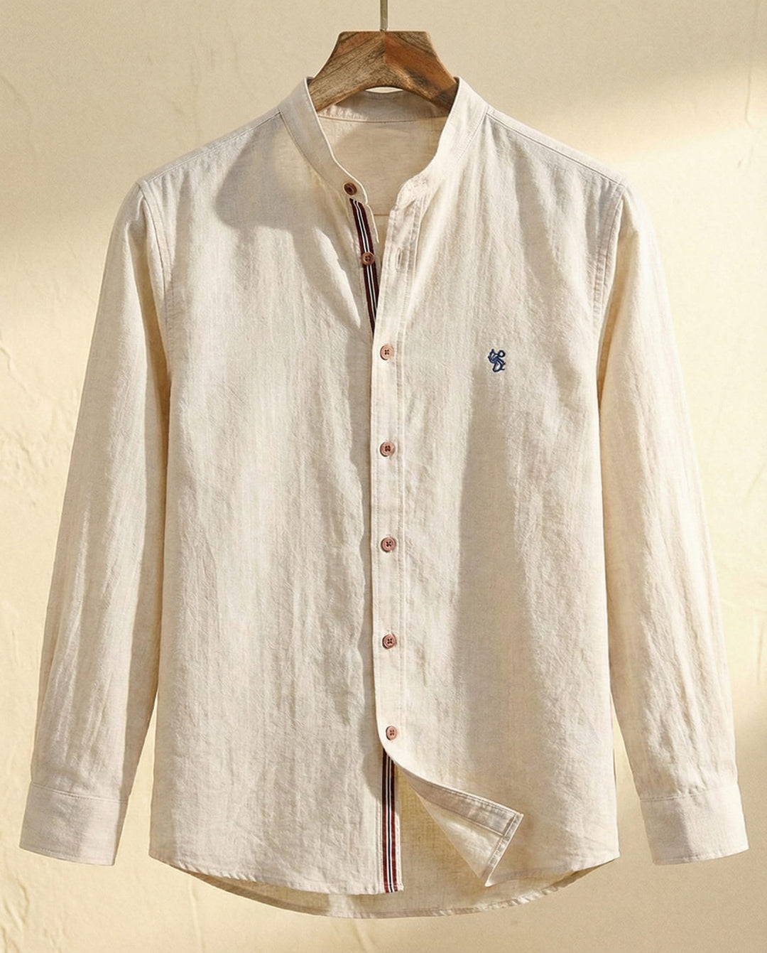 Rydoril - Camisa de cuello mao impecable
