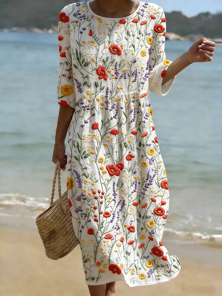 Wrenley - Vestido midi vaporoso