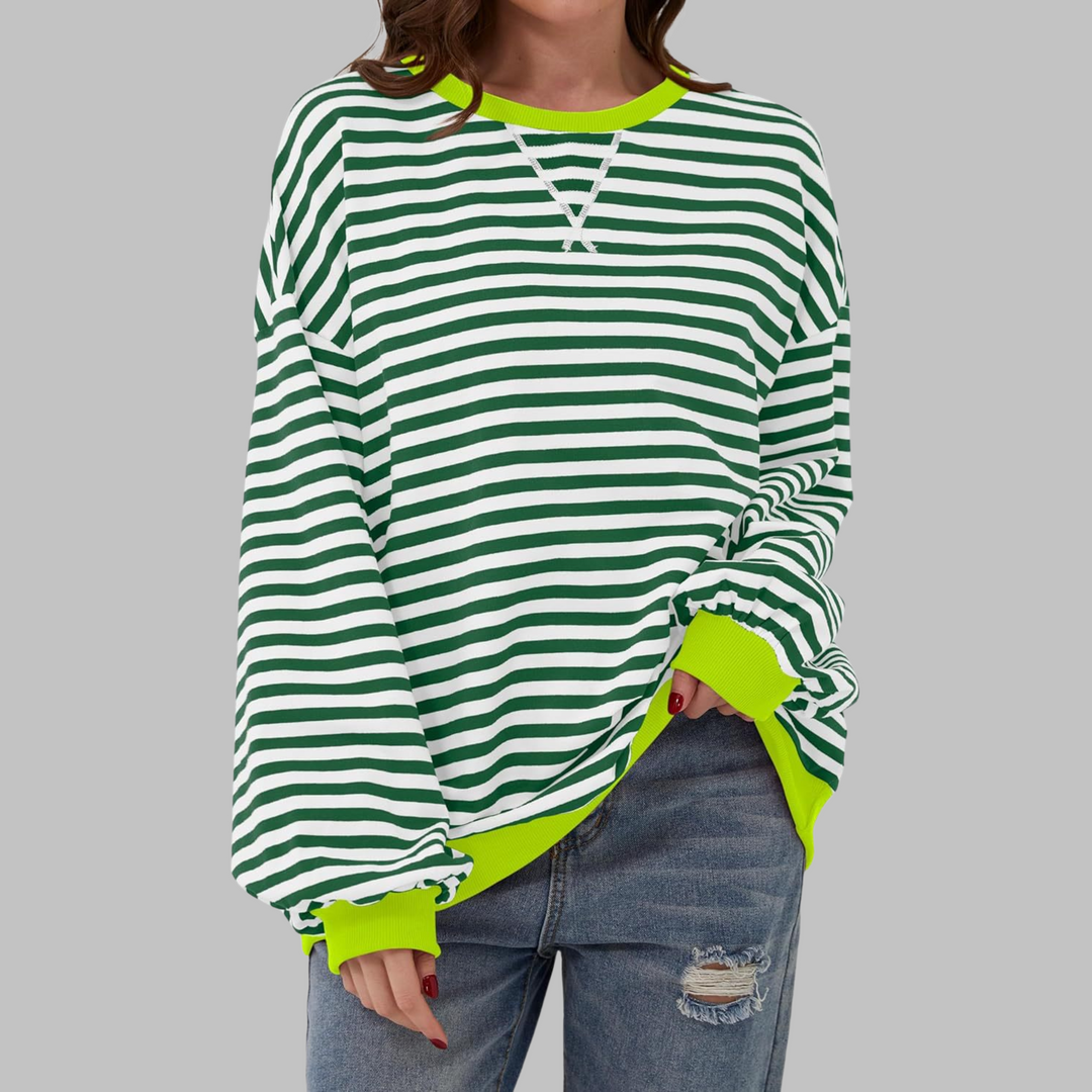 Adelia - Sudadera a rayas de manga larga de tacto suave