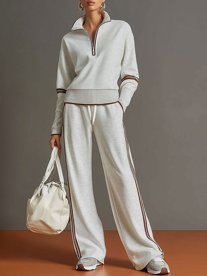Ovia - Conjunto de dos piezas con pantalón de pierna ancha y tacto suave