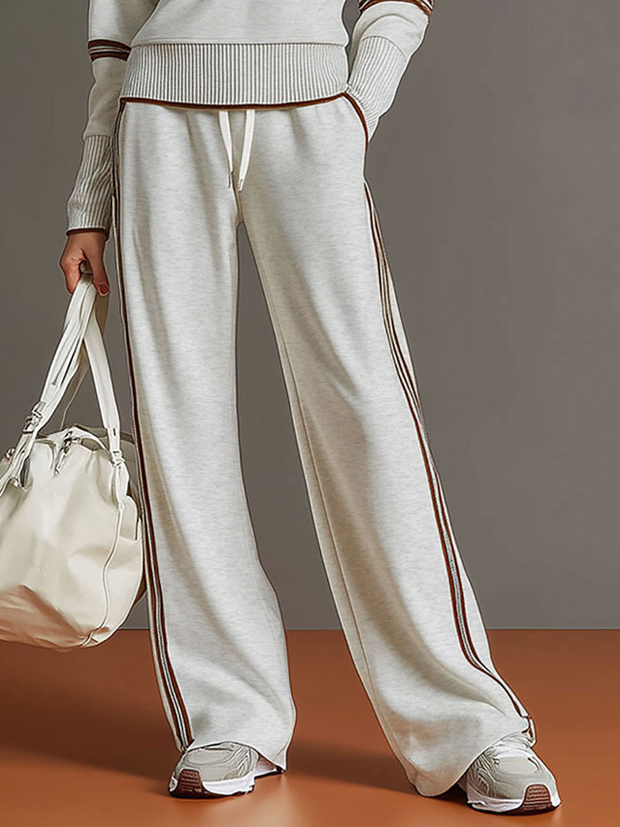 Ovia - Conjunto de dos piezas con pantalón de pierna ancha y tacto suave