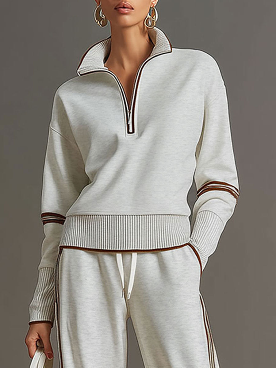 Ovia - Conjunto de dos piezas con pantalón de pierna ancha y tacto suave