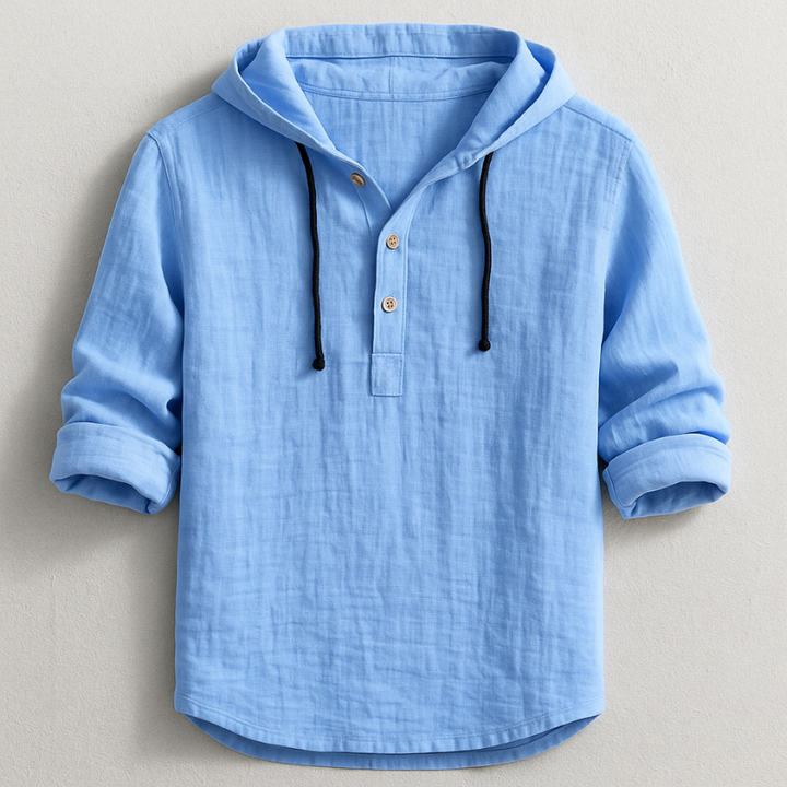 Tavrell - Camisa de lino fino con capucha