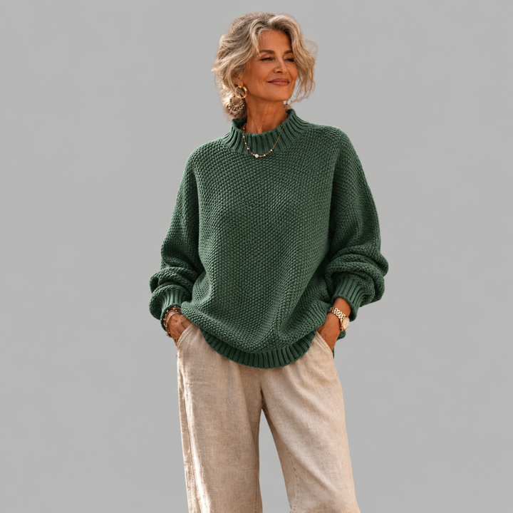 Oriane - Suéter texturizado de cuello semi alto