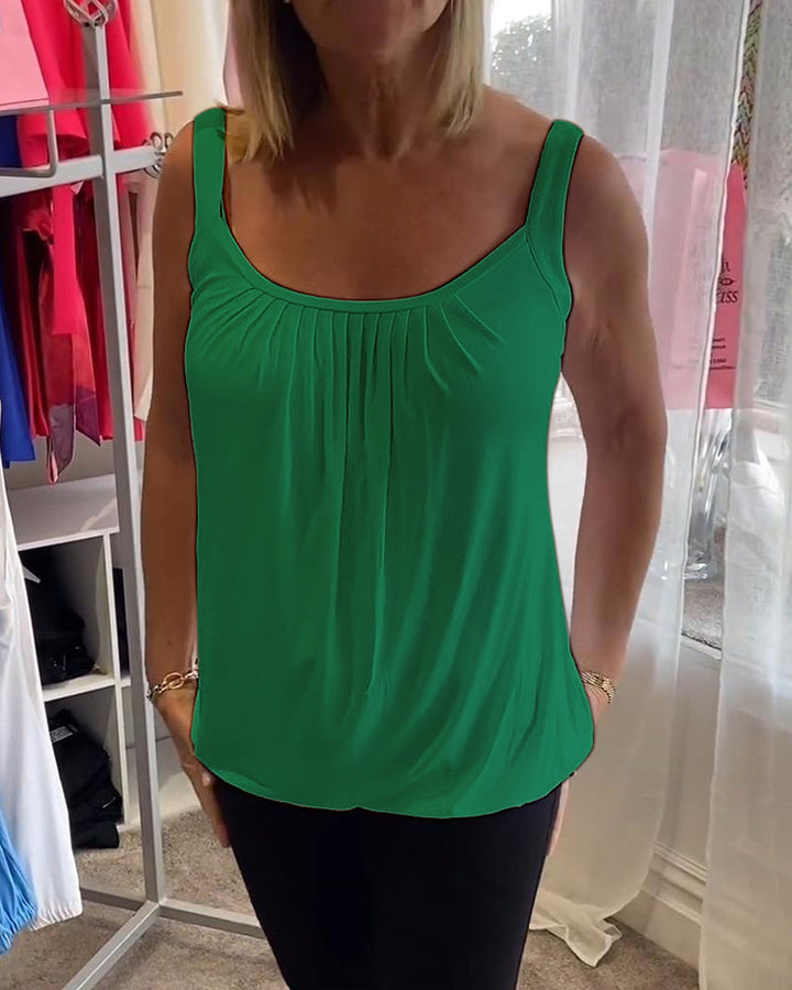 Corina - Top sin mangas con escote en U, suave al tacto