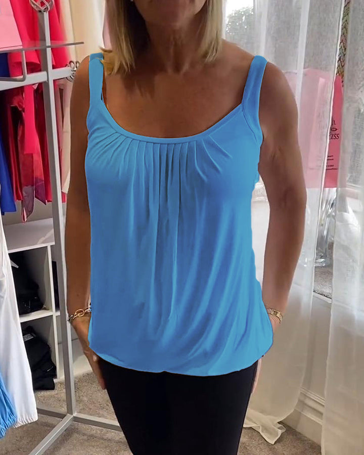 Corina - Top sin mangas con escote en U, suave al tacto