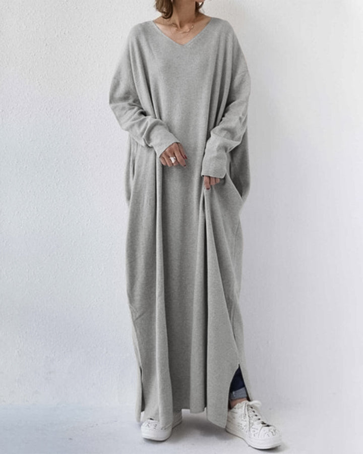 Eudora - Vestido con escote en V casual elegante