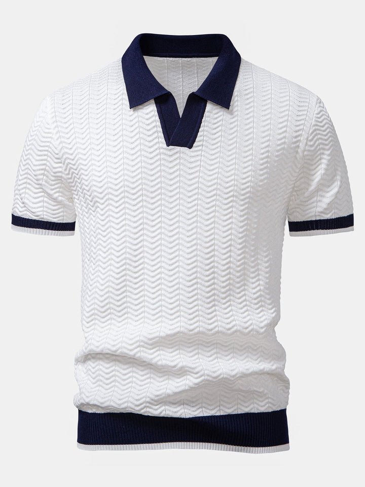 Arleno - Polo de punto texturizado con cuello en V