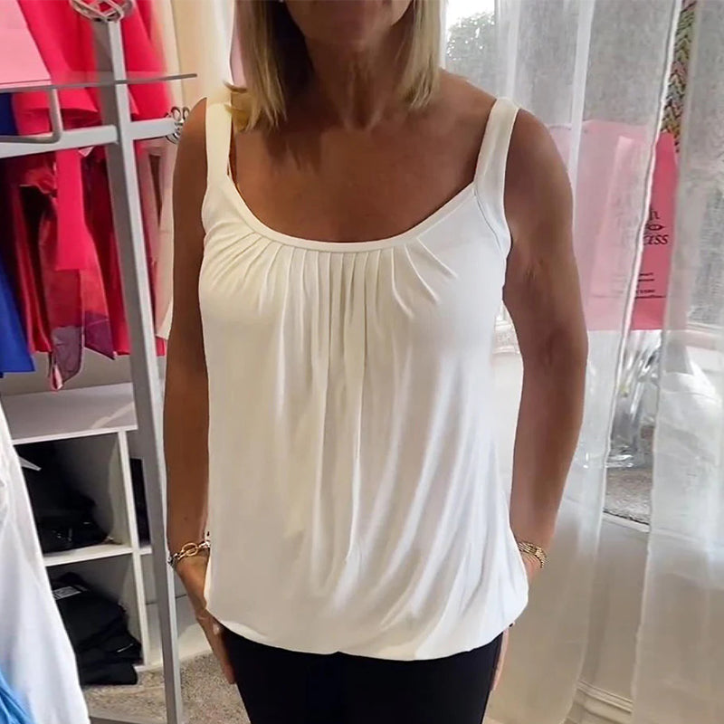 Corina - Top sin mangas con escote en U, suave al tacto