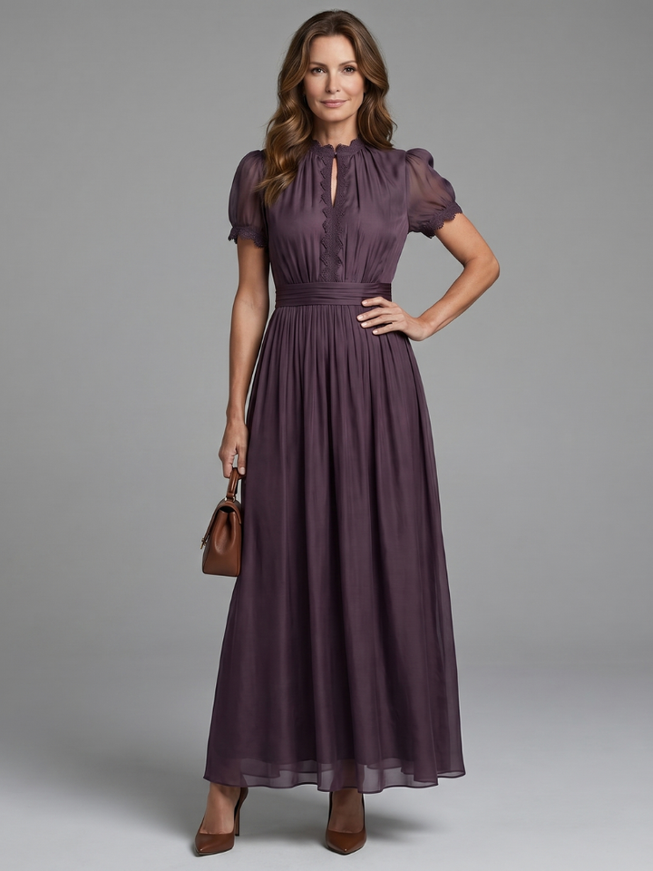 Jovelle - Vestido maxi plisado de tacto suave
