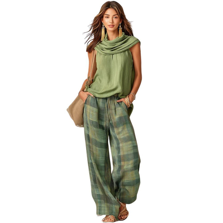 Bernice - Conjunto de dos piezas con pantalón de corte relajado