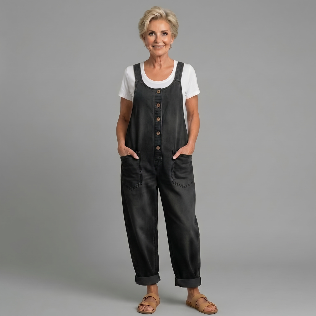 Rowella - Pantalón con tirantes de pierna ancha y suave al tacto