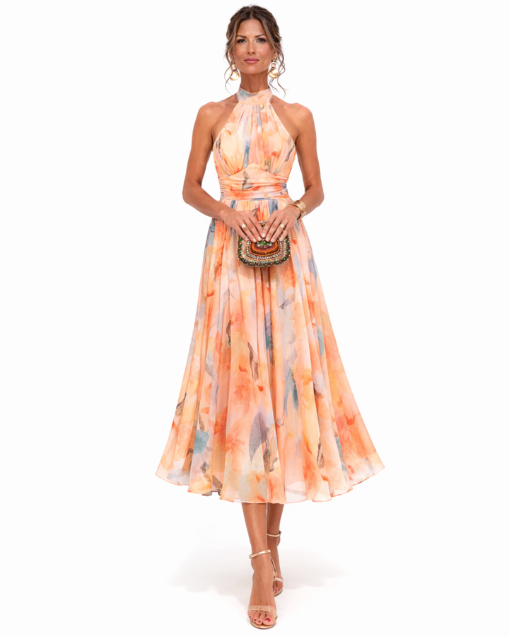 Lucille - Vestido maxi halter ligero