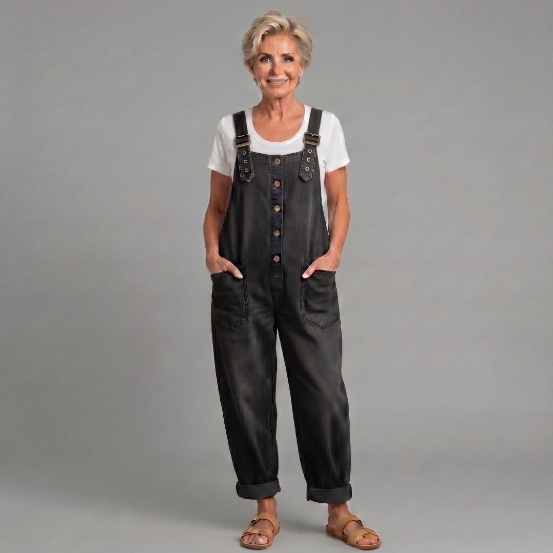 Rowella - Pantalón con tirantes de pierna ancha y suave al tacto
