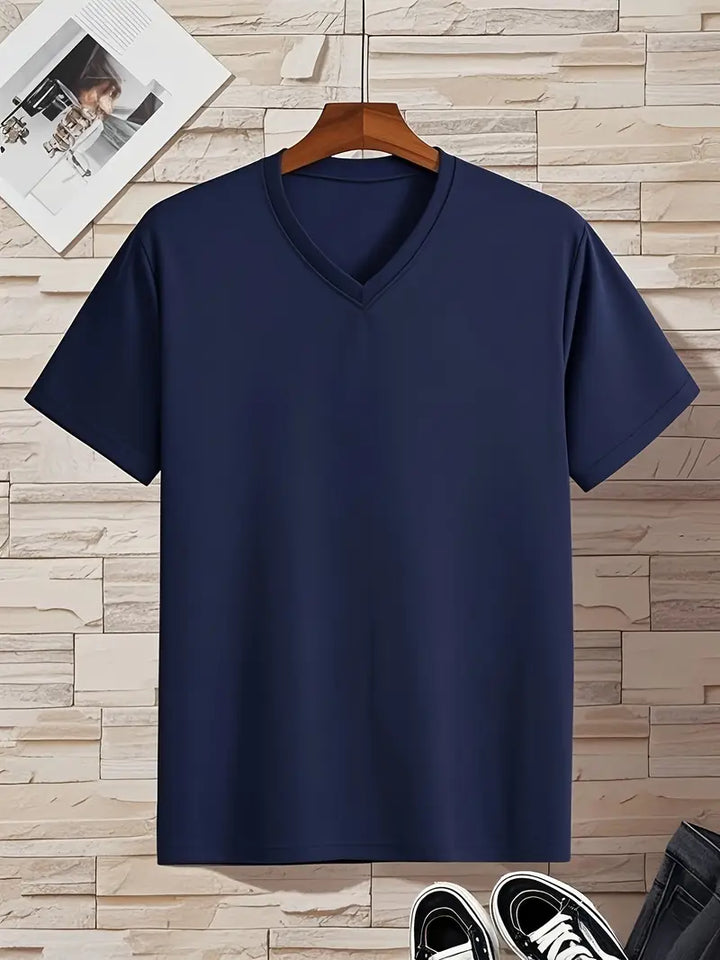 Trevor - Playera de cuello en V suave al tacto