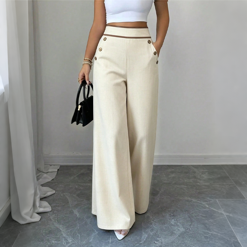 Oriessa - Pantalones estilo marinero de tiro alto