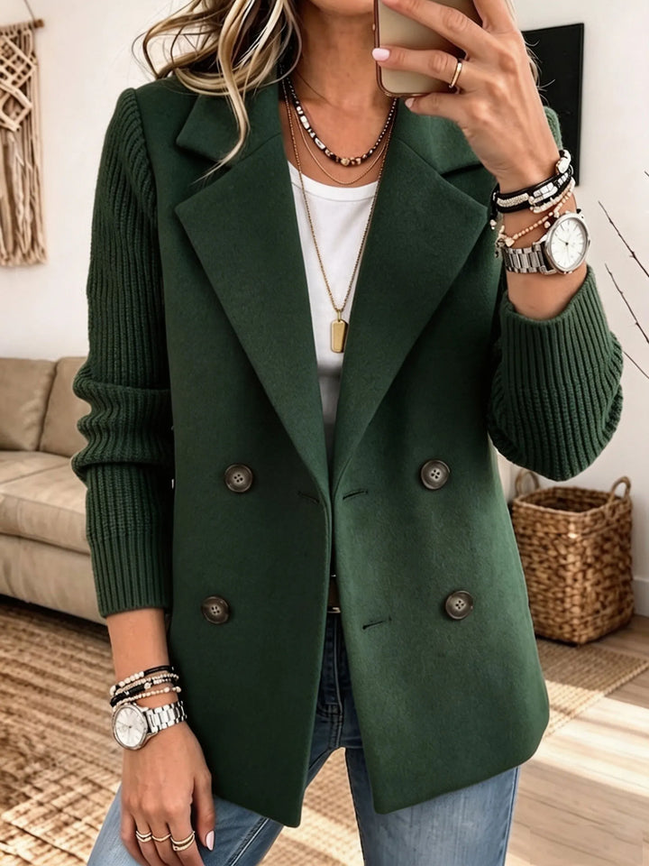 Adalene - Blazer cruzado con mangas de punto