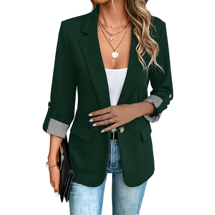 Celenya - Blazer clásico con mangas arremangadas