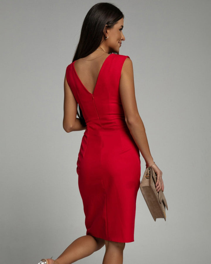 Kaela - Vestido midi drapeado moldeador