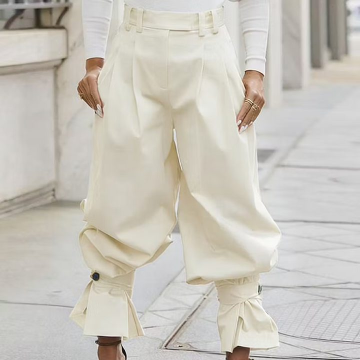 Dianella - Pantalones de tiro alto con holanes