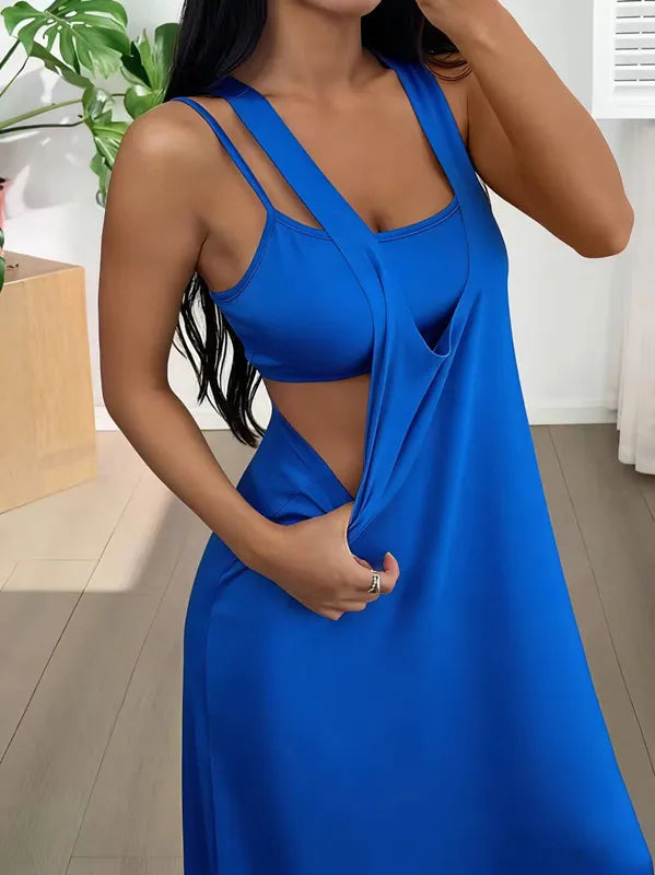 Evania - Maxivestido de dos piezas con capas