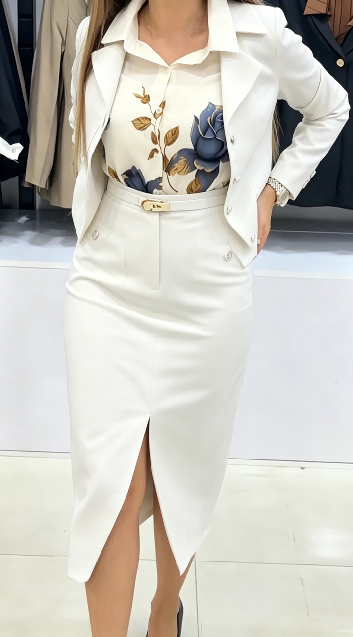 Xavina - Conjunto de blazer y falda hecho a la medida