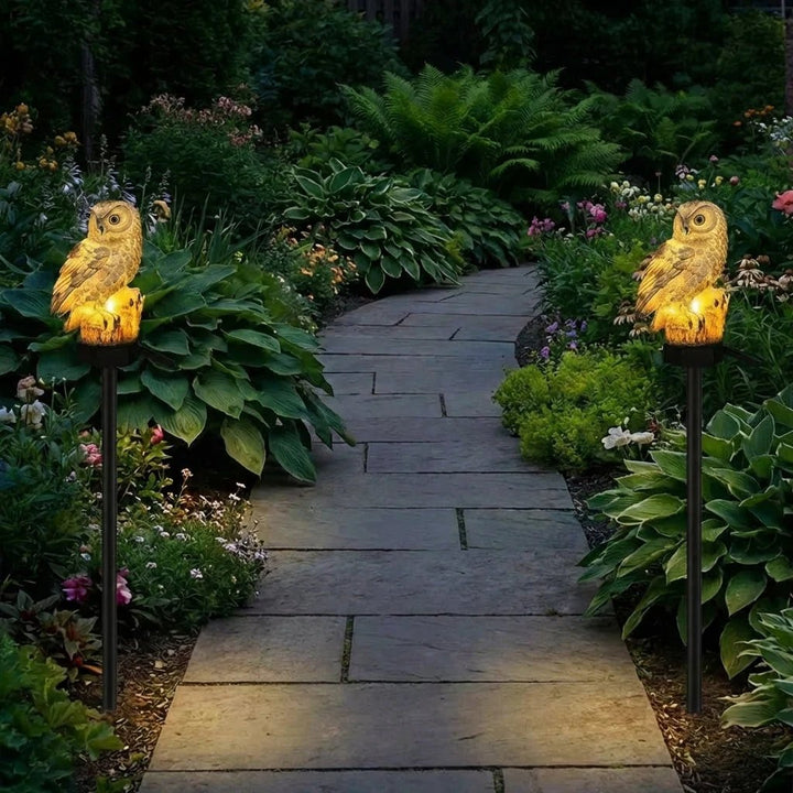 Amora - Lámpara decorativa para jardín con forma de búho