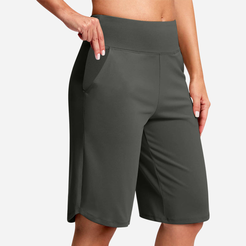 Kendall - Shorts ciclistas de tiro alto con bolsillos