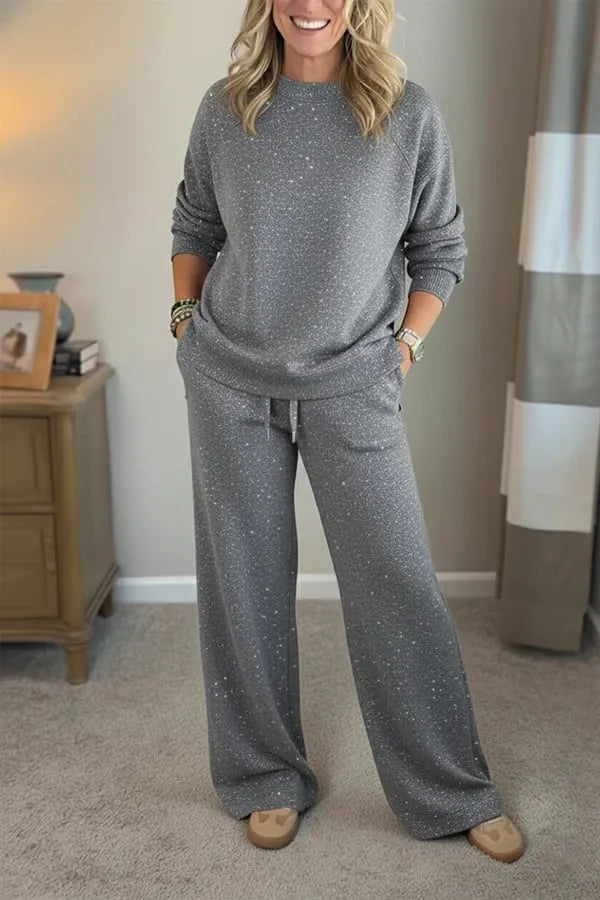 Celia - Coordinado de saco y pantalón con acabado brillante