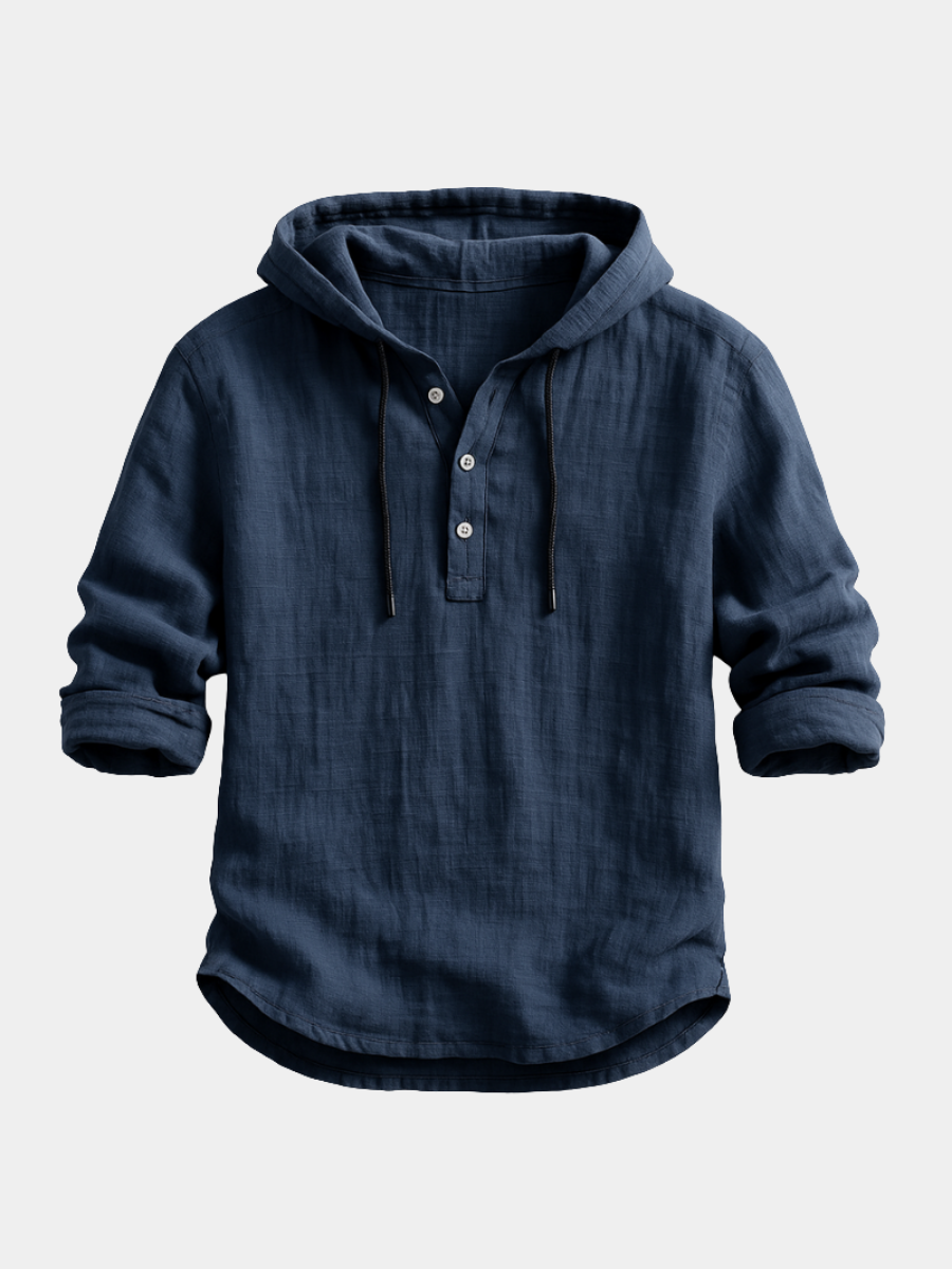Tavrell - Camisa de lino fino con capucha