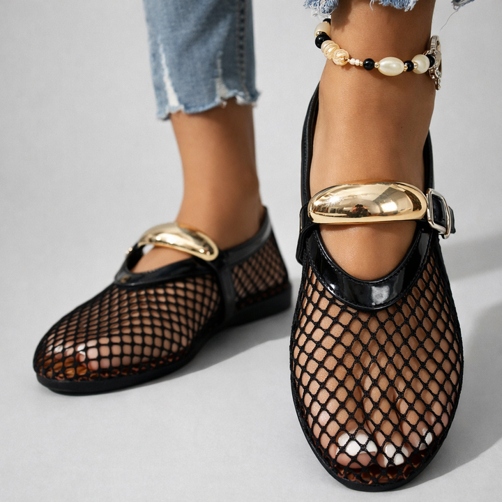 Auberine - flats Mary Jane acolchadas