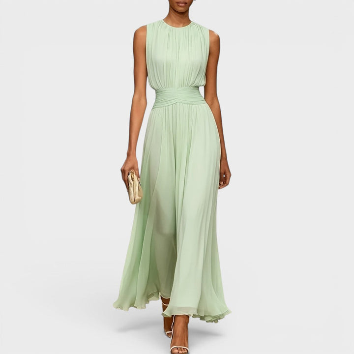 Evadne - Vestido midi drapeado premium