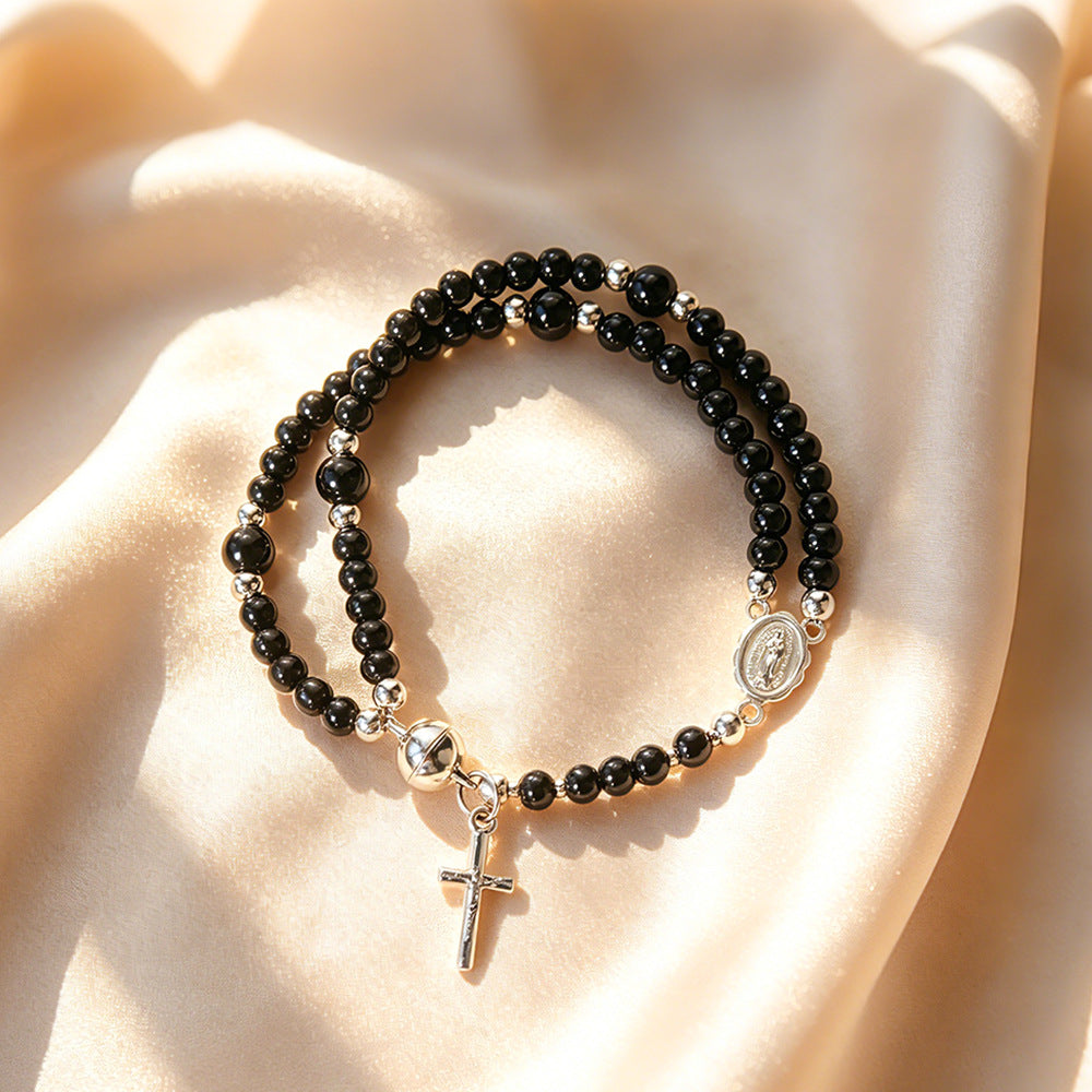 Farah - Pulsera de cuentas con cruz