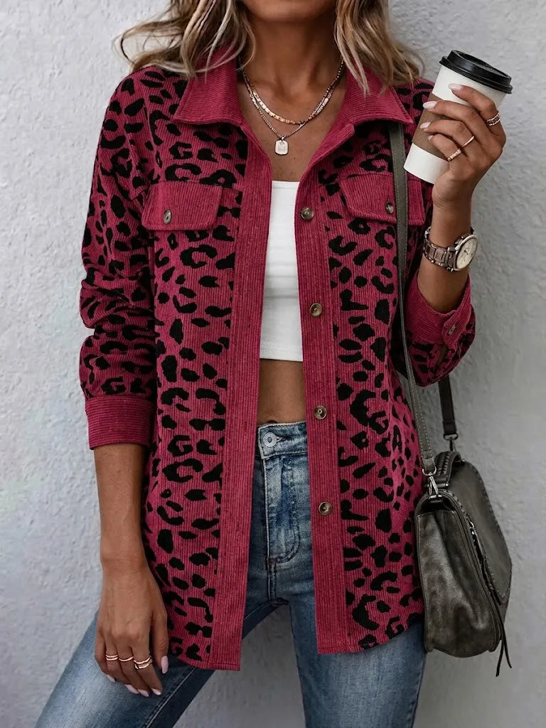 Miressia - Cárdigan abotonado con estampado animal