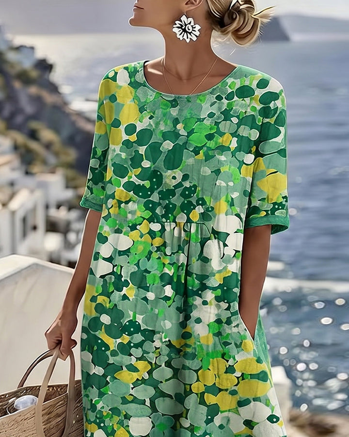 Adria - Vestido midi de corte en A de tacto suave