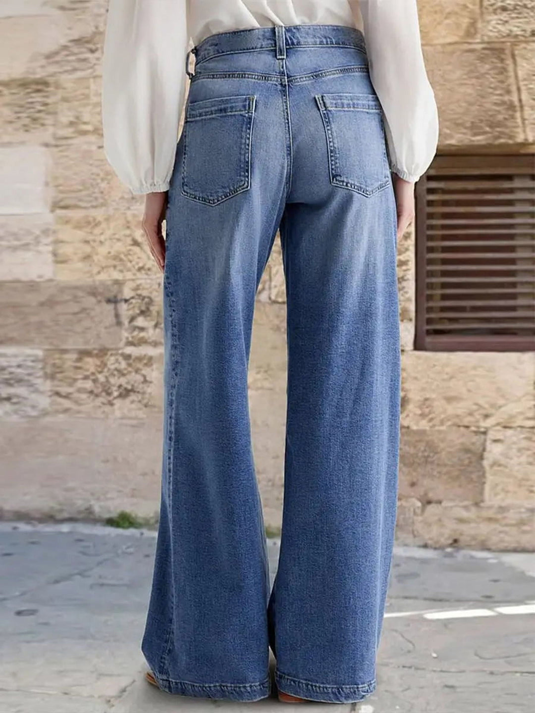 Liorra - Jeans de pierna ancha con lavado vintage