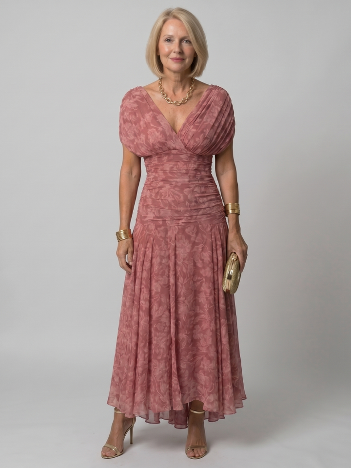 Galatea - Vestido midi ligero con hombros descubiertos