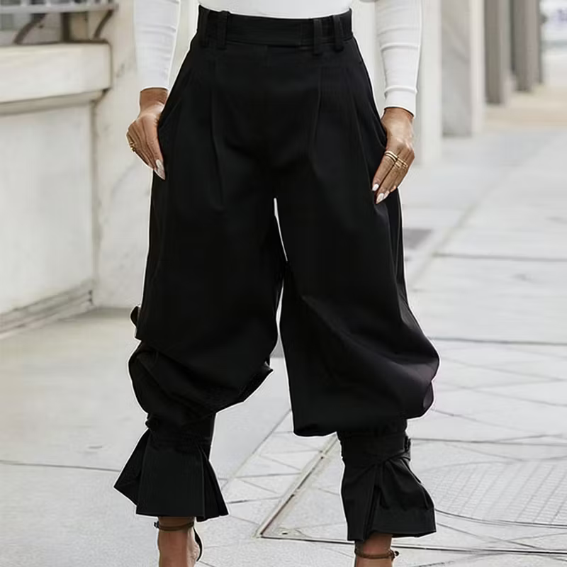 Dianella - Pantalones de tiro alto con holanes