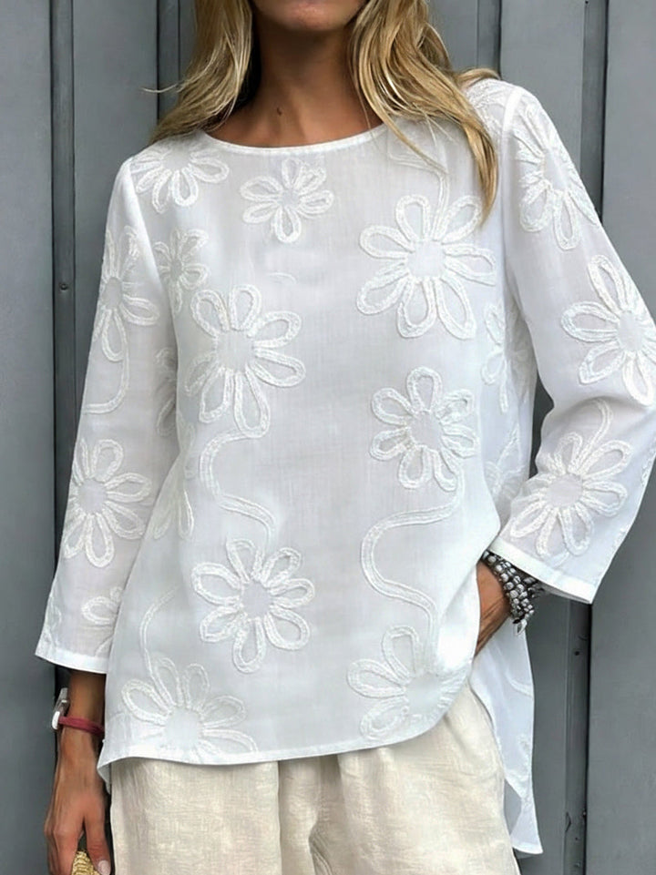 Kevara - Blusa de manga larga con acabado suave al tacto
