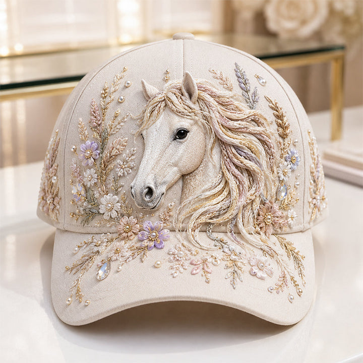 Arlena - Gorra con motivo ecuestre floral