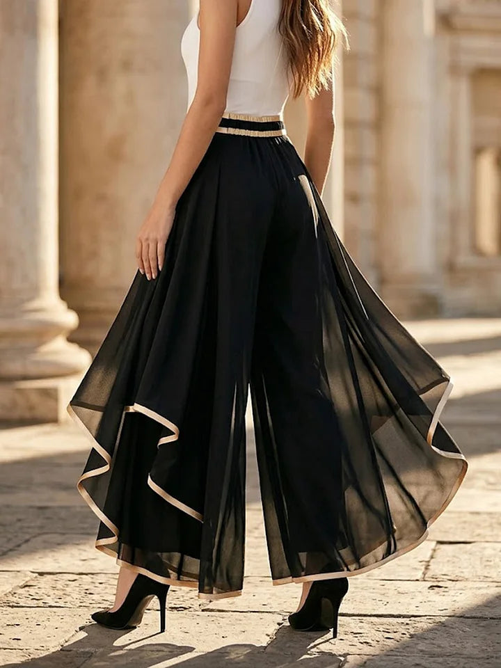 Querida - Pantalones palazzo drapeados