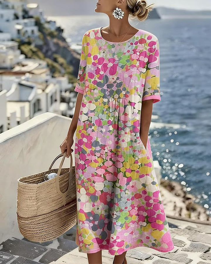 Adria - Vestido midi de corte en A de tacto suave