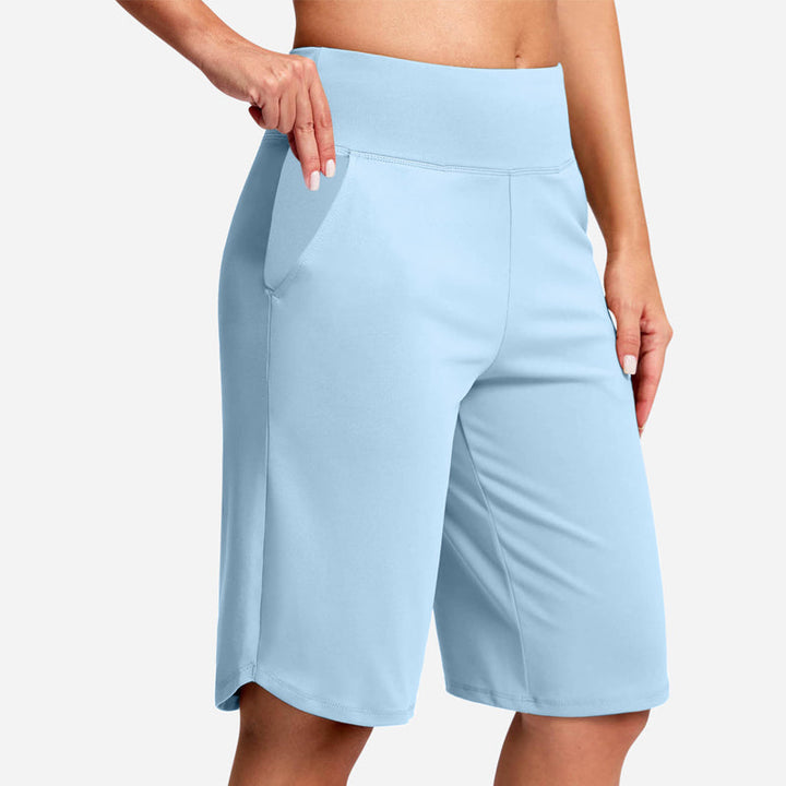 Kendall - Shorts ciclistas de tiro alto con bolsillos