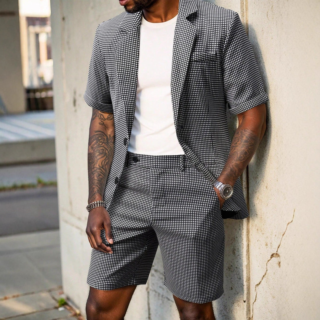 Rufus - Conjunto sastrero de blazer y shorts a cuadros